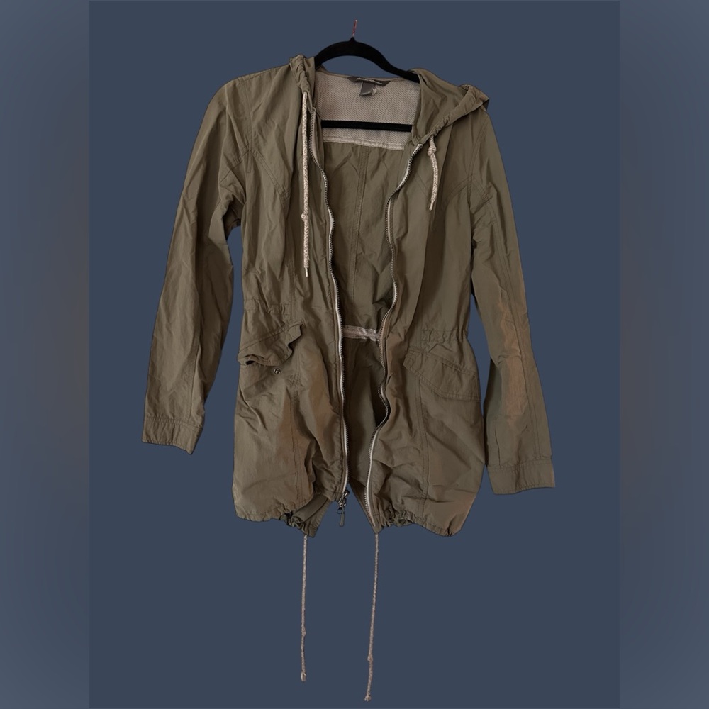 Green Eddie Bauer Hooded Rain Jacket